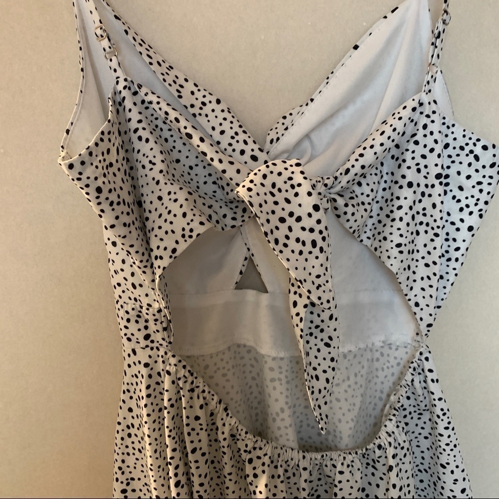 Shein White Polka Dot Mini Dress - Picture 4 of 6